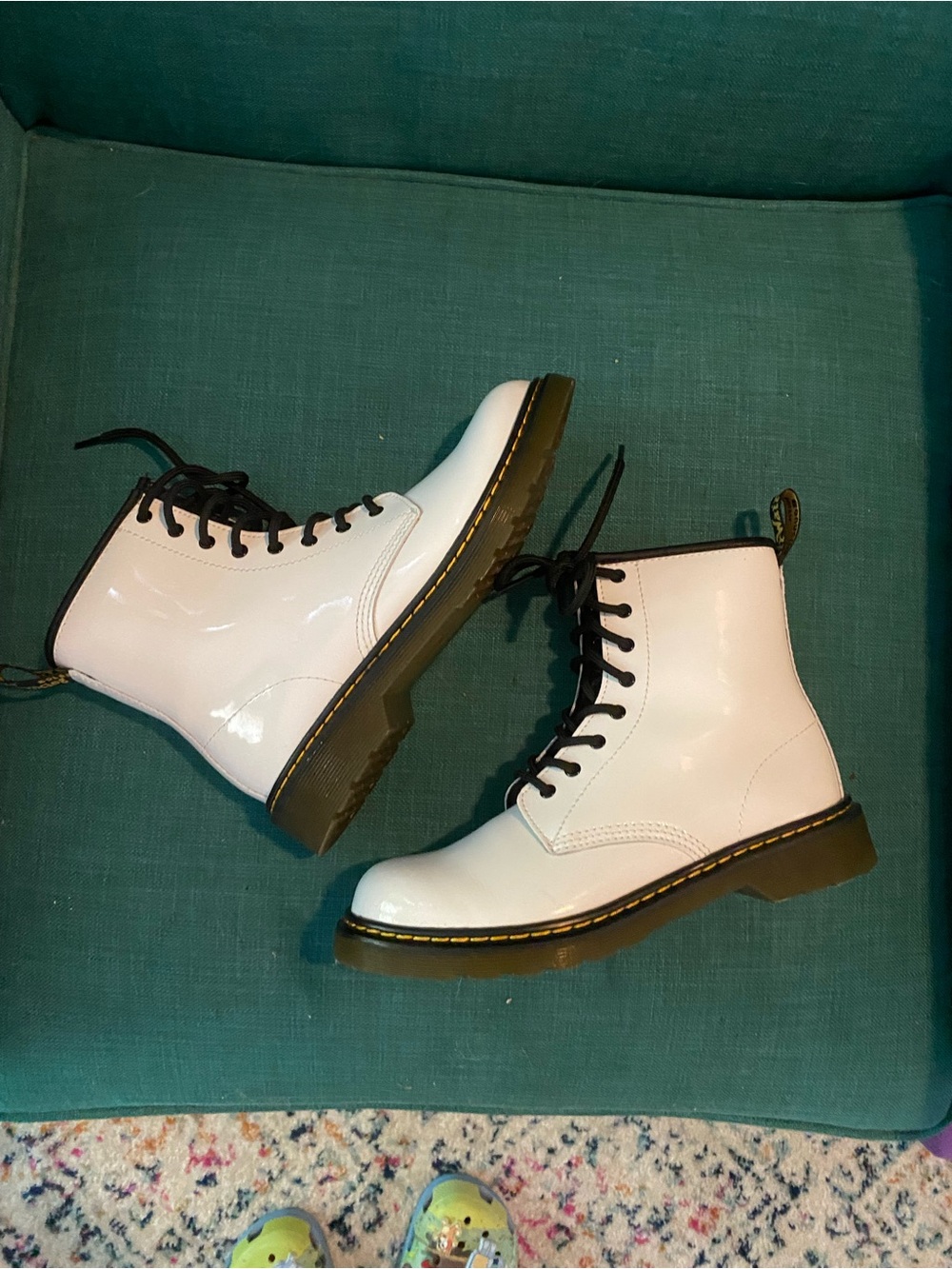 Dr Marten 1460 patent white boots like new